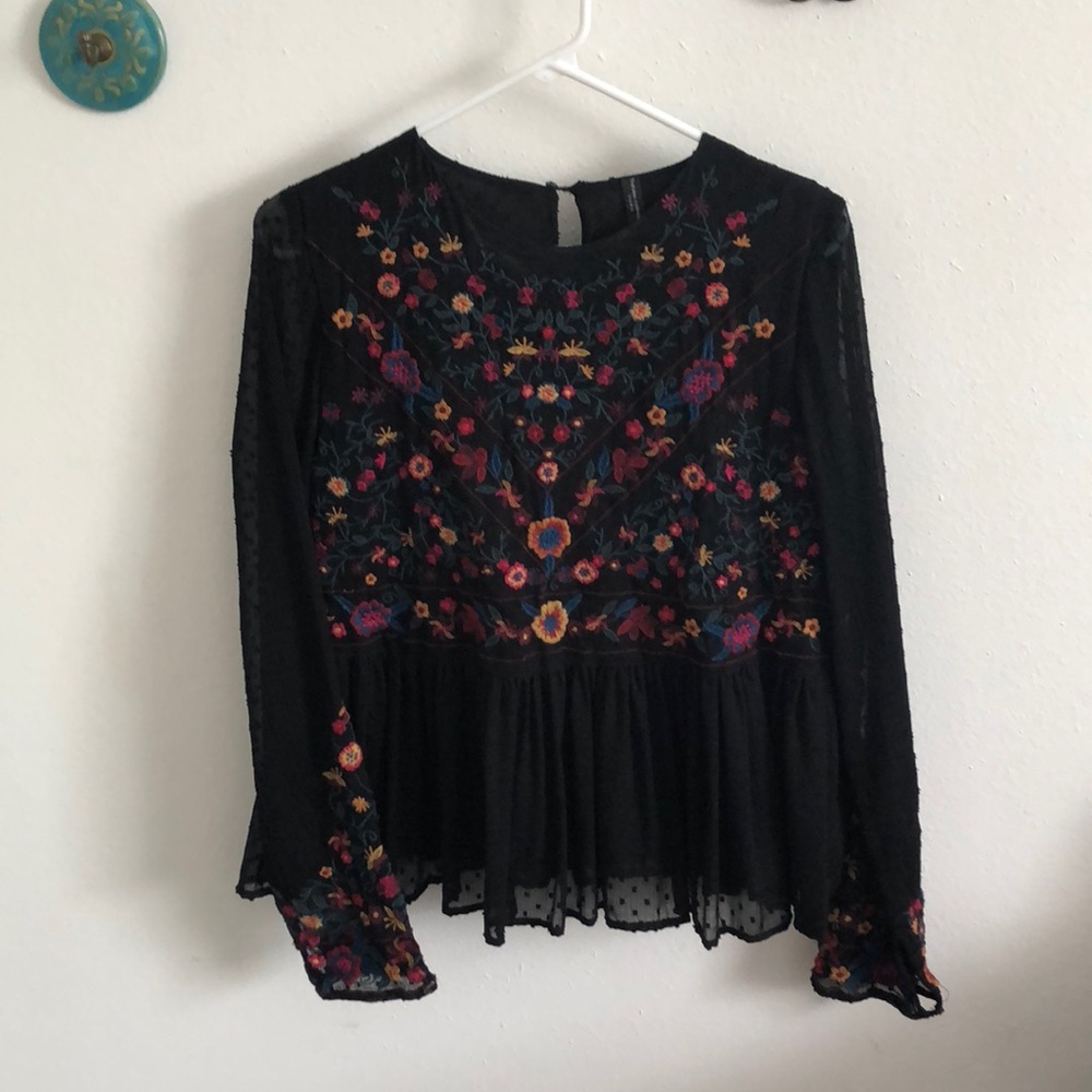 Zara Embroidered Blouse